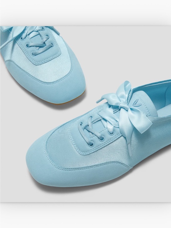 Vivaia Shoes - Vivaia || Square-Toe Lace-Up Sneakerina Cristina Satin Blue 39 US 8